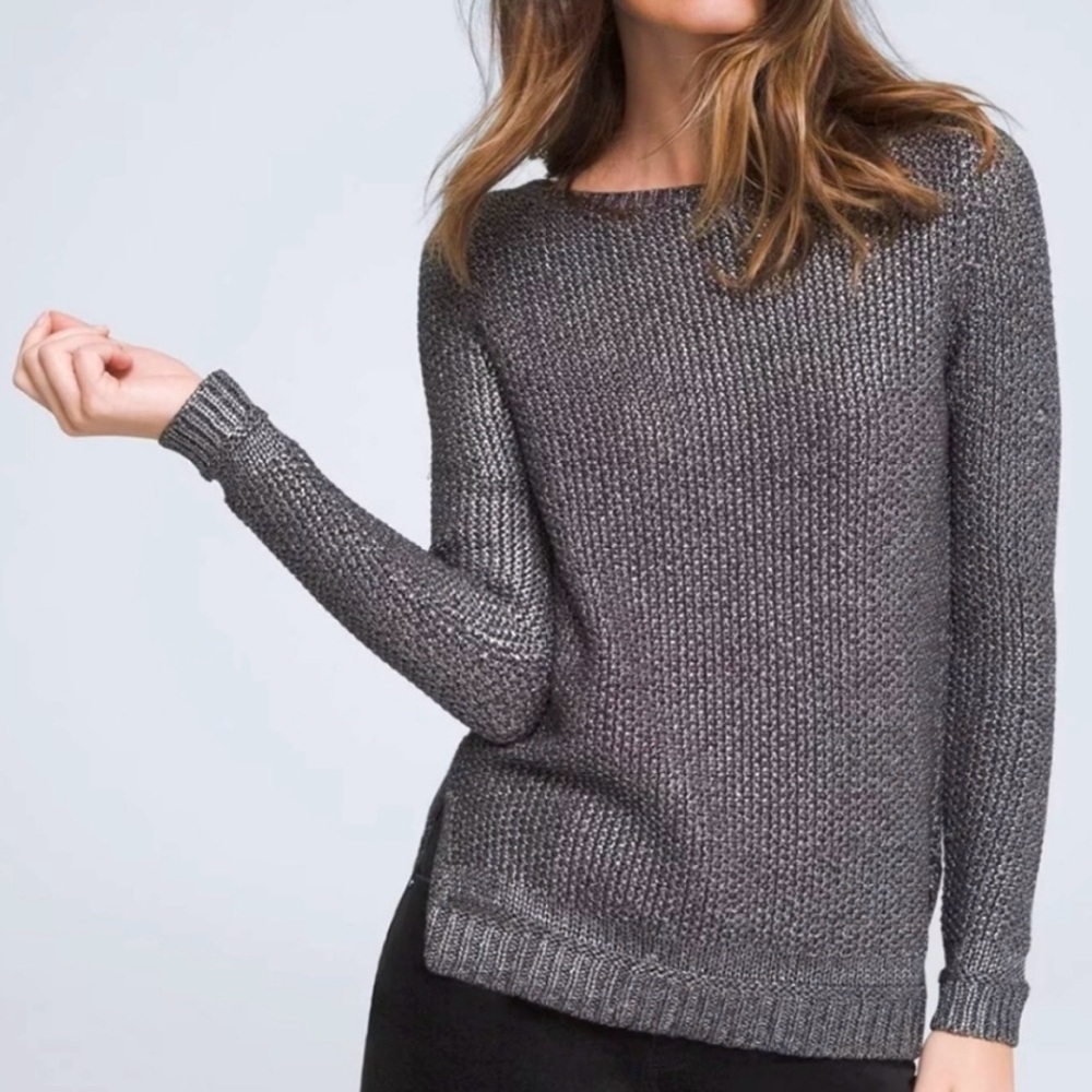 NWT White House Black Market Metallic Foil Sweater​​​​